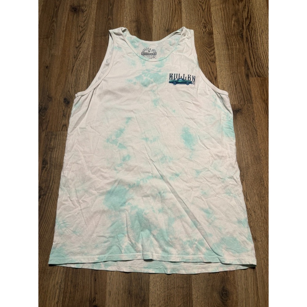 Sullen Art Collective Tank Top Men's Size Medium White Blue Tie Dye Gym Beach